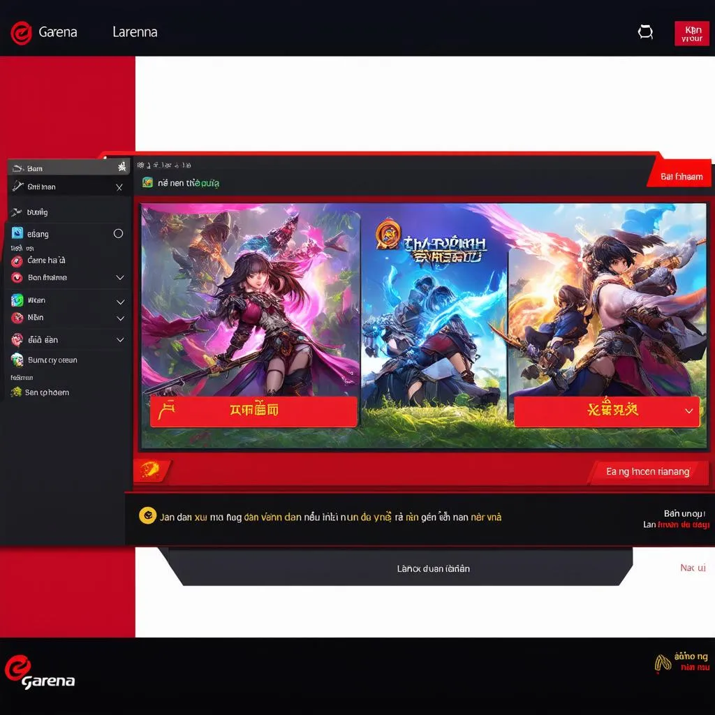 Giao diện Garena Lan Game