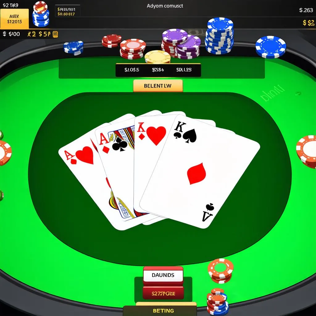 Giao diện chơi Poker Online