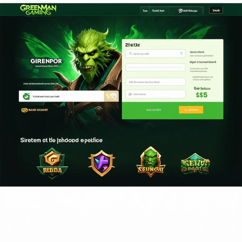 Giao diện GreenMan Gaming