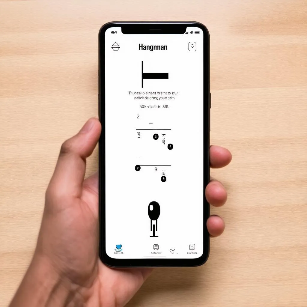 Giao diện trò chơi Hang Man Game trên điện thoại
