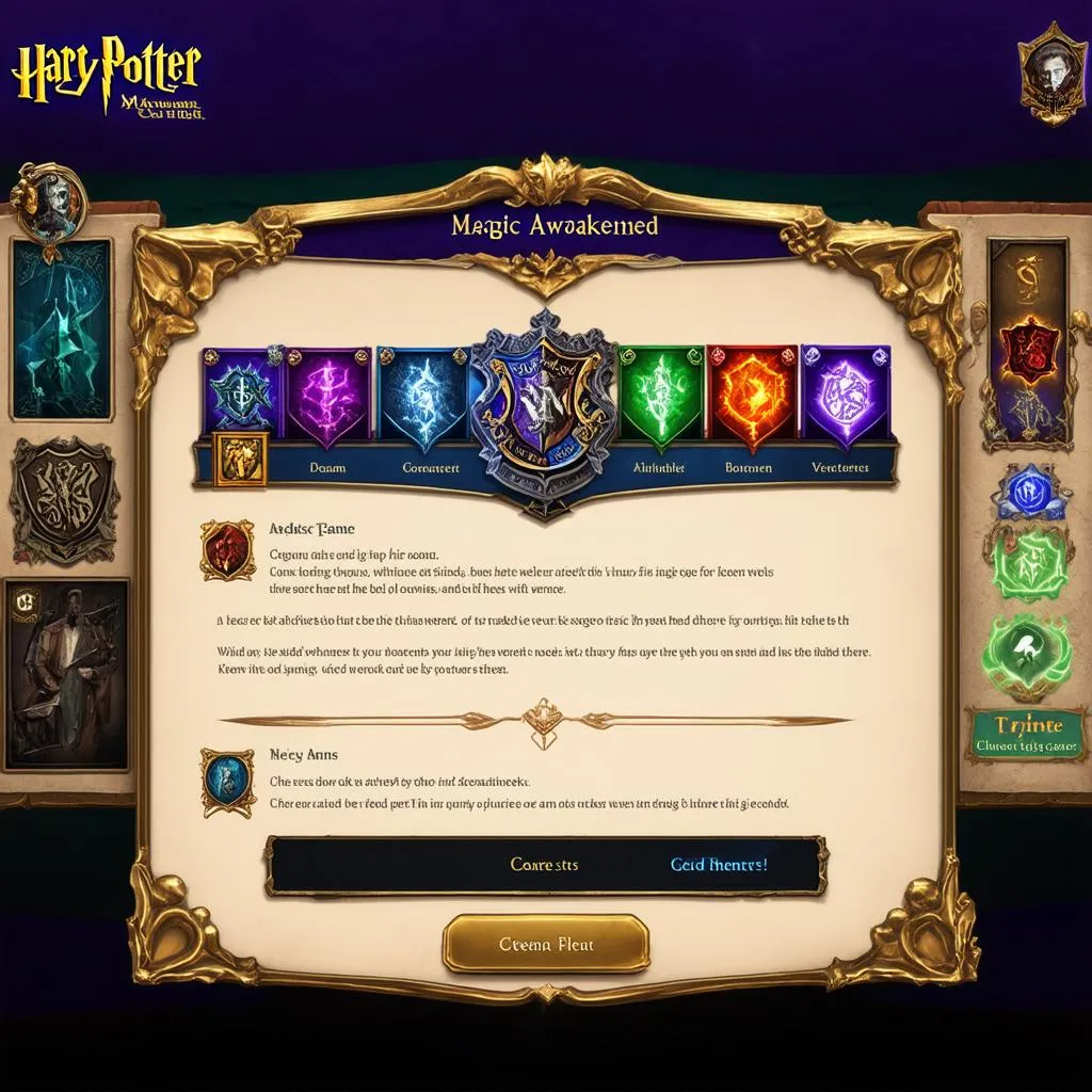 Giao diện game Harry Potter: Magic Awakened