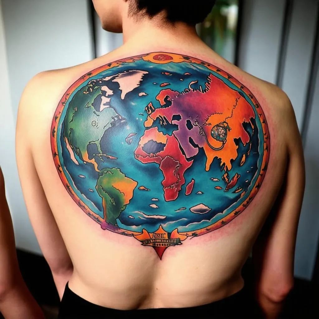 One Piece Map Tattoo