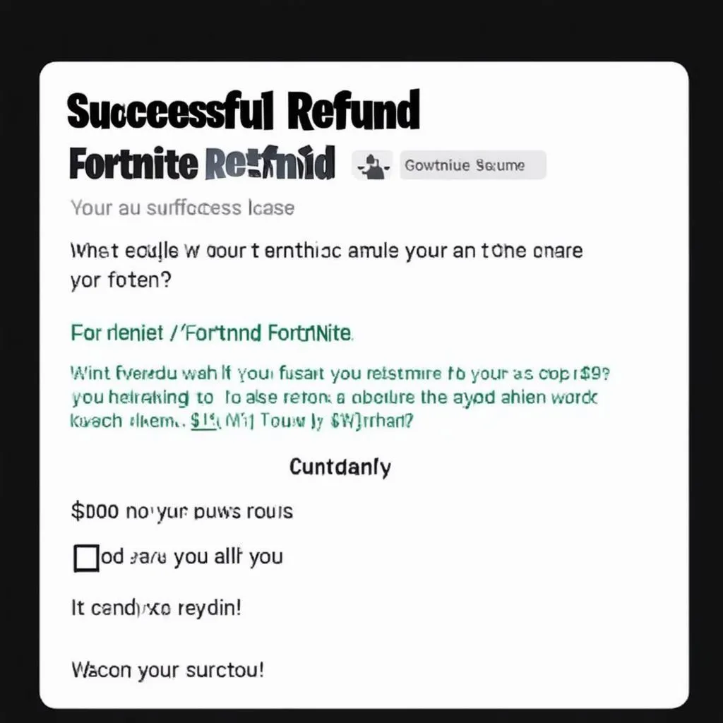 Hoàn tiền Fortnite thành công