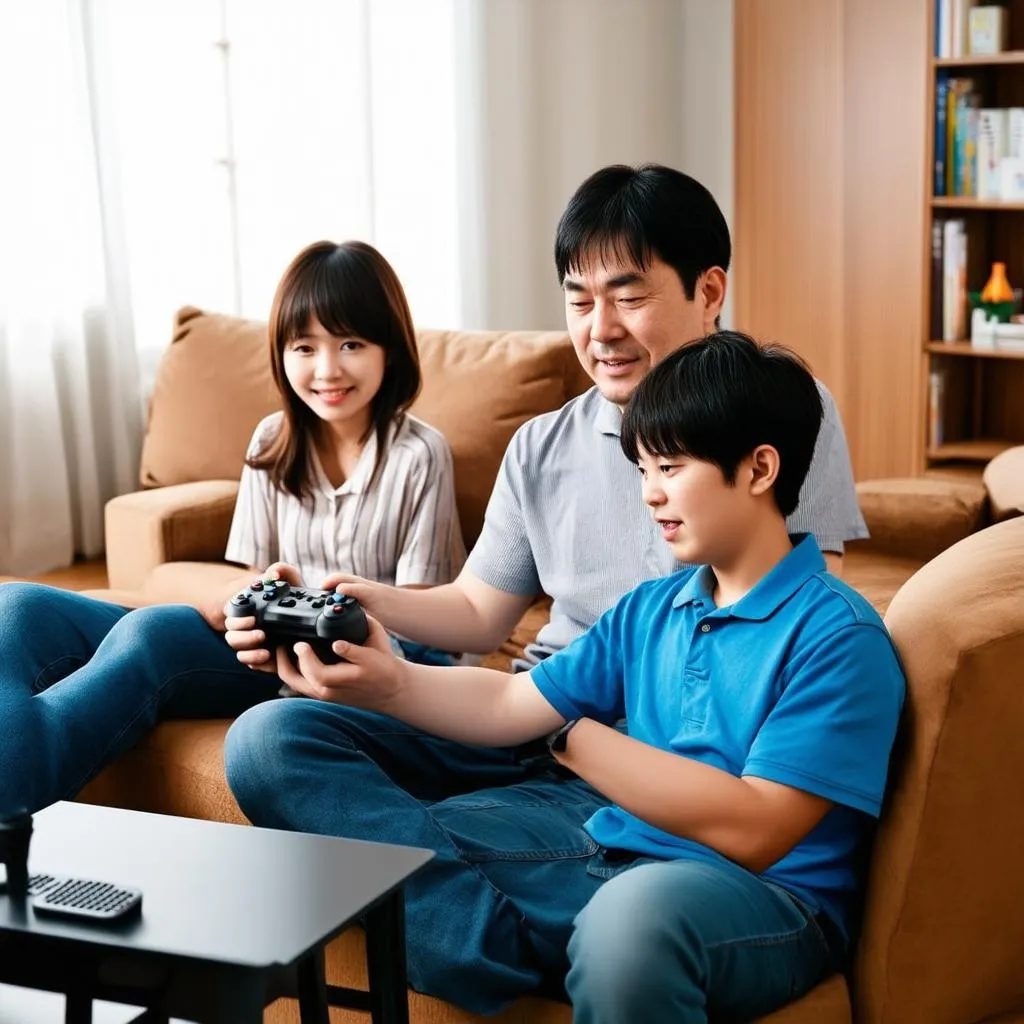 Japanese game mom and son, family game