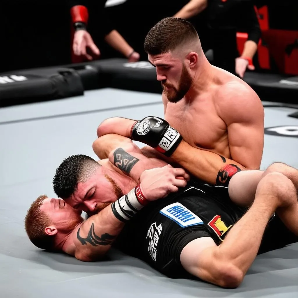 Khabib Nurmagomedov khóa chặt Justin Gaethje