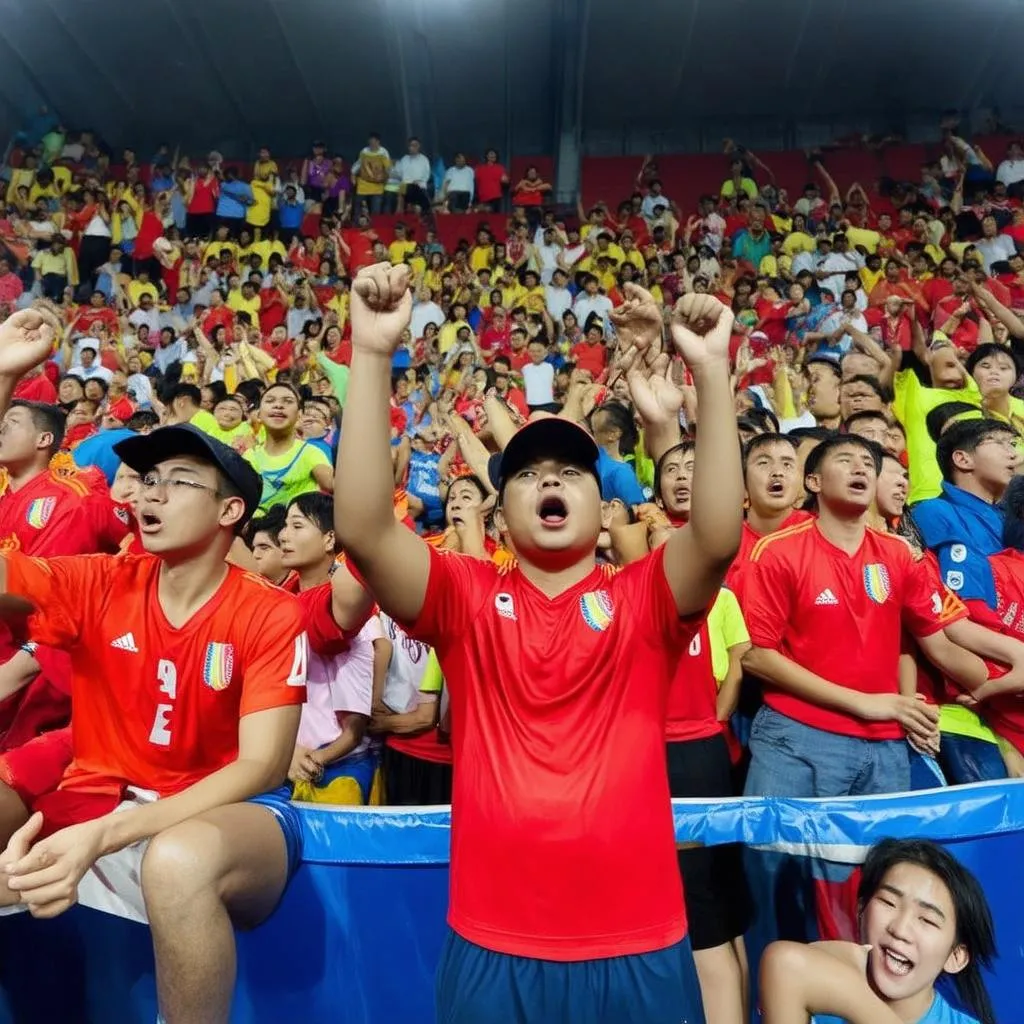 Khán giả cổ vũ bóng đá Sea Games