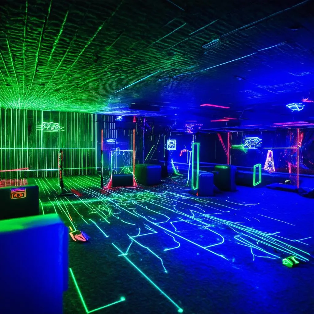 Không gian chơi laser tag