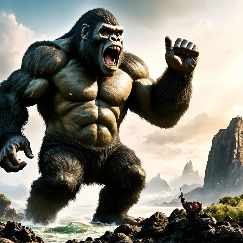 Kong stands on Skull Island