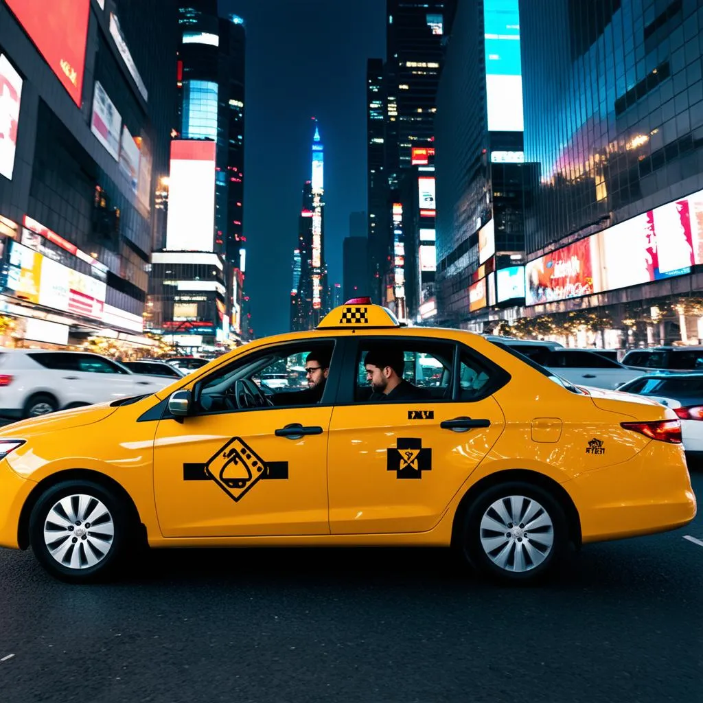 Lái xe taxi trong thành phố