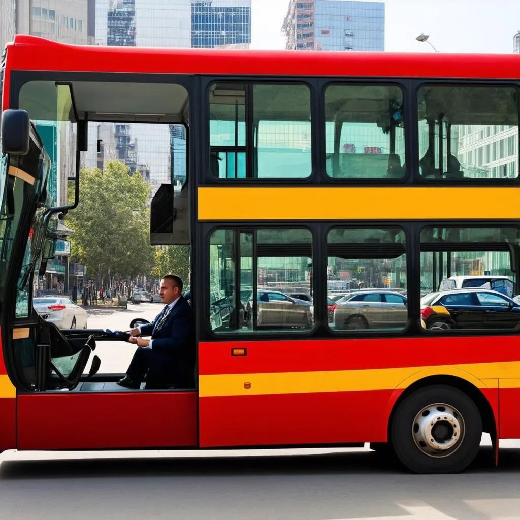 Lái xe bus trong thành phố