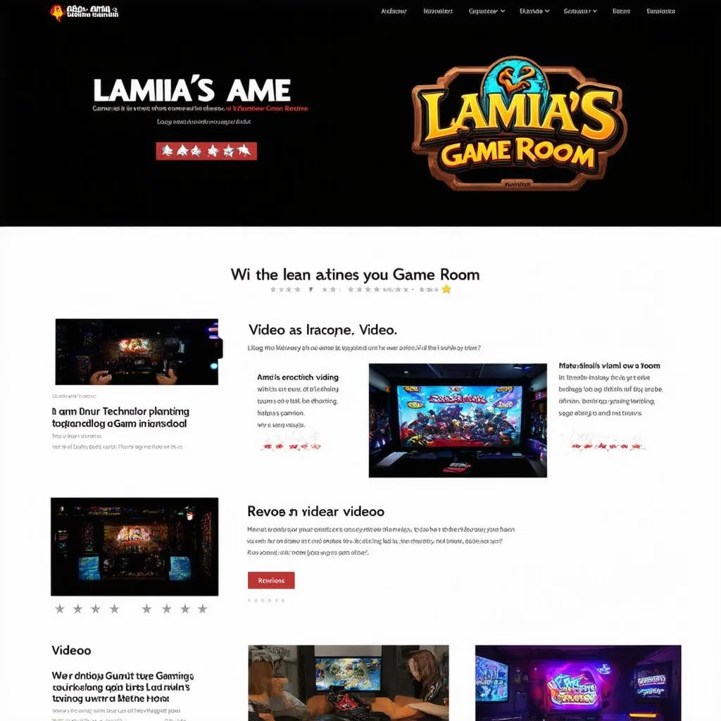 Lamia's Game Room Website