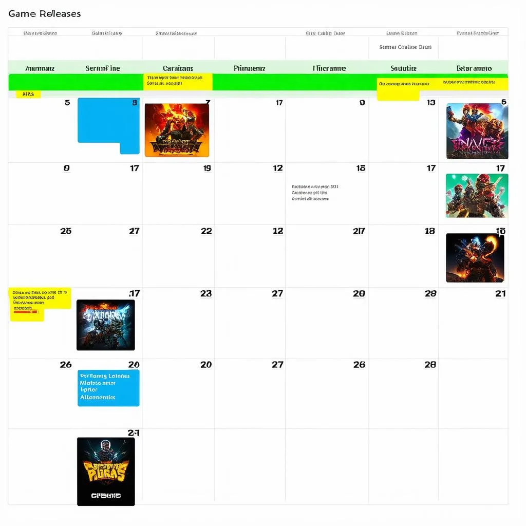 Game Release Schedule