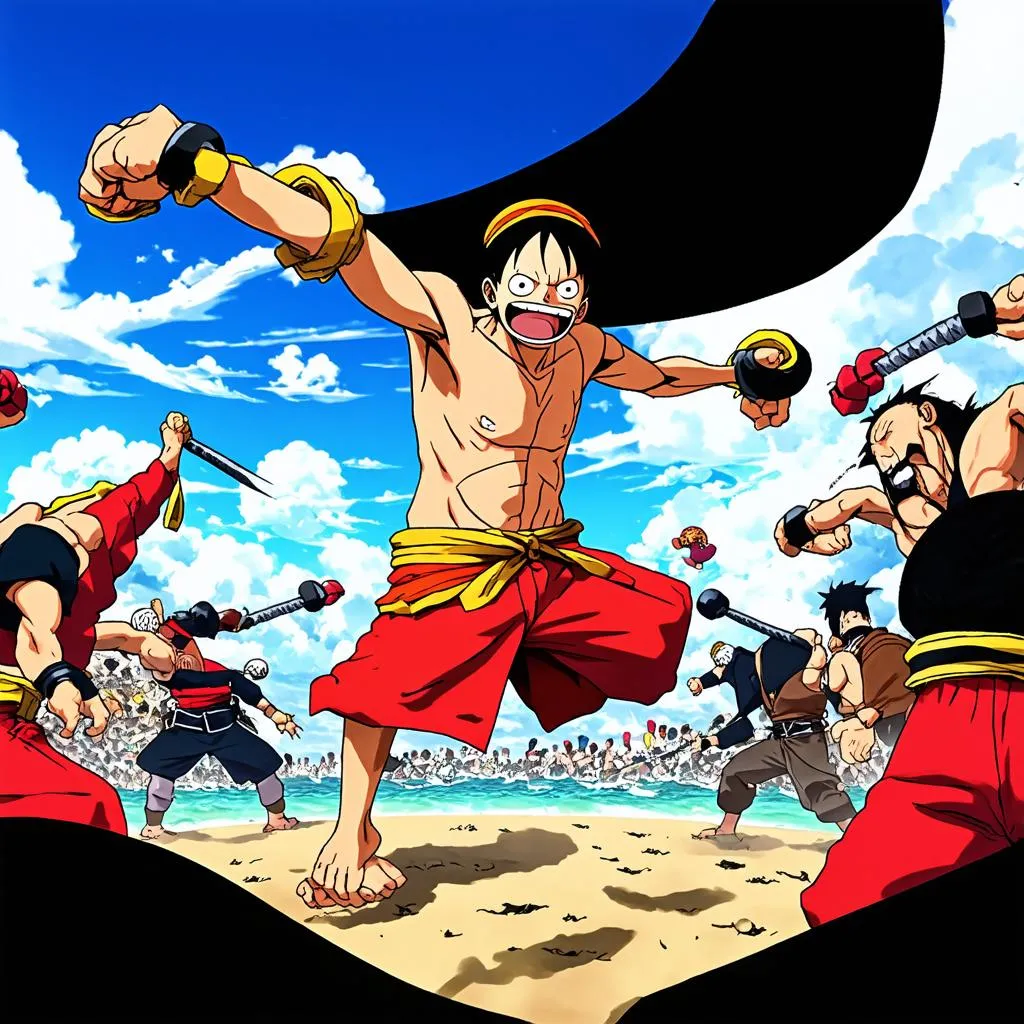 Luffy sử dụng Haki bá vương