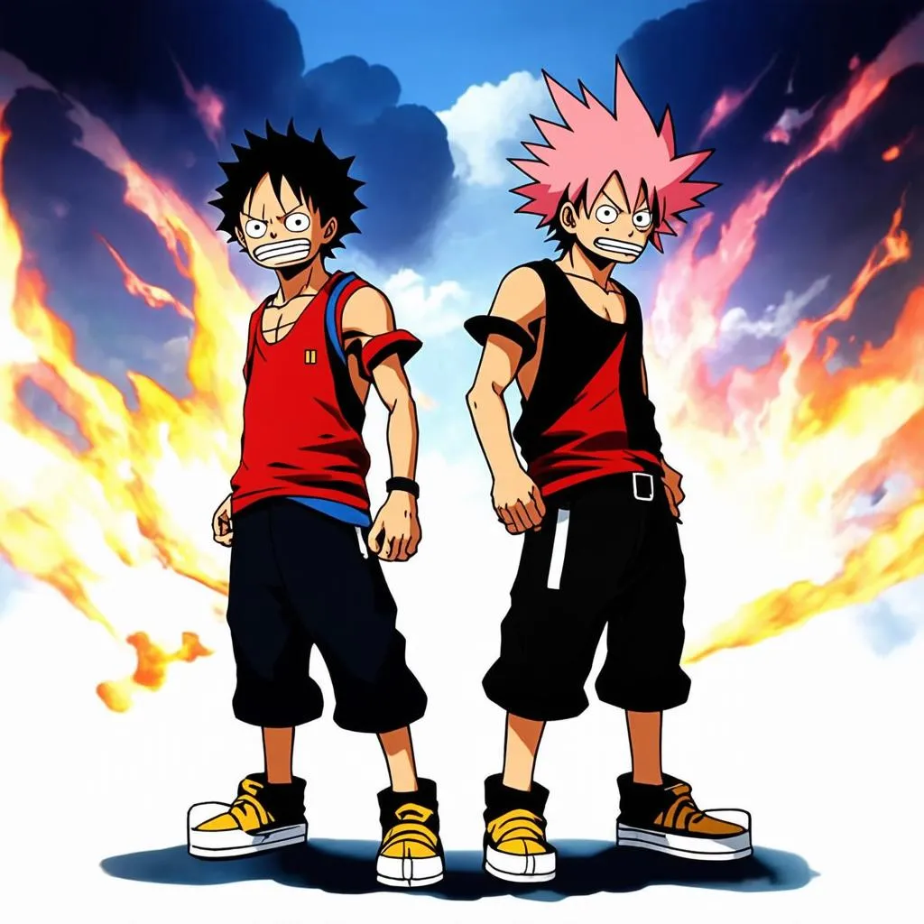 Luffy and Natsu