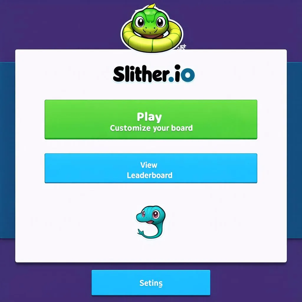 Màn hình chính game Slither.io 2