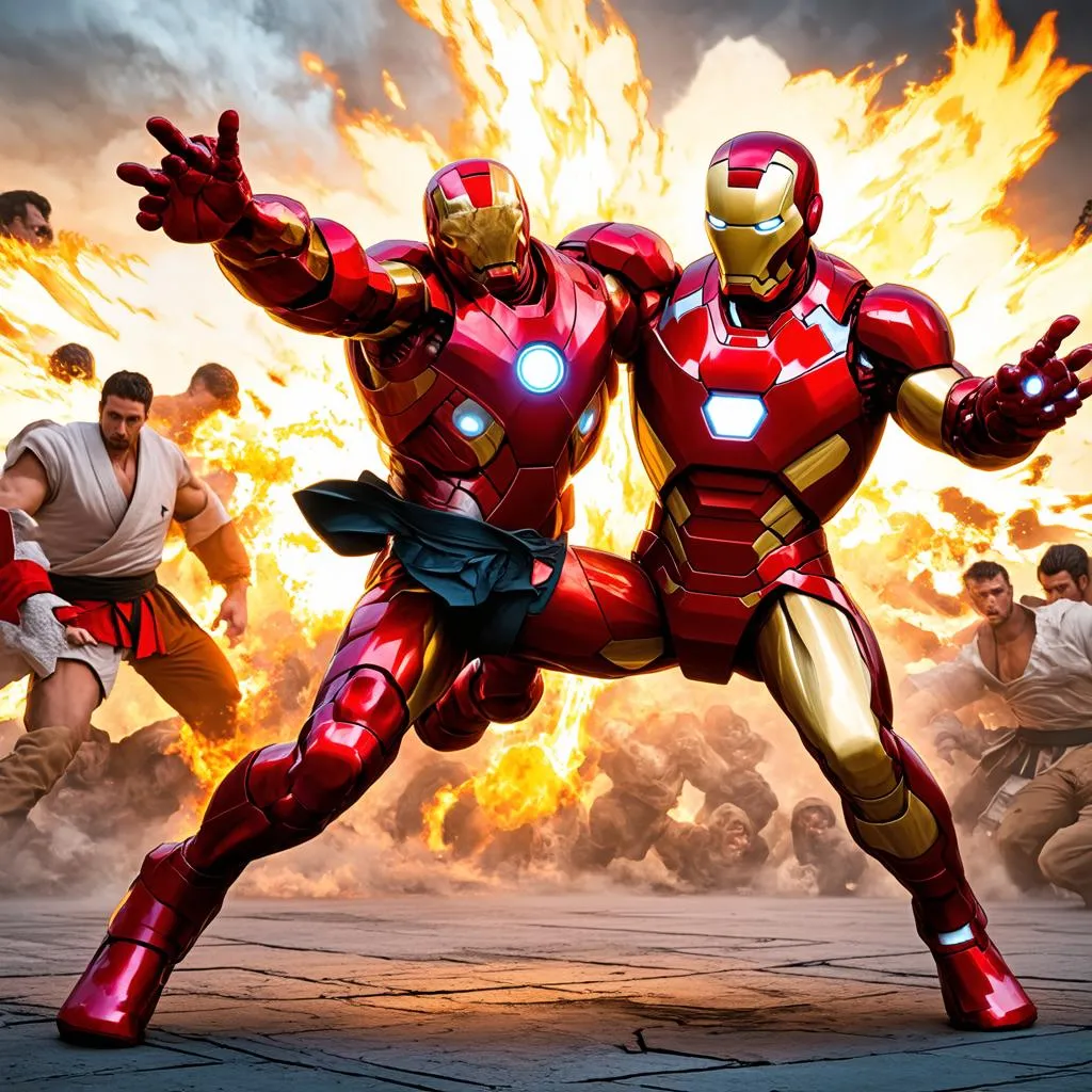 Trận chiến kịch tính giữa Iron Man và Ryu