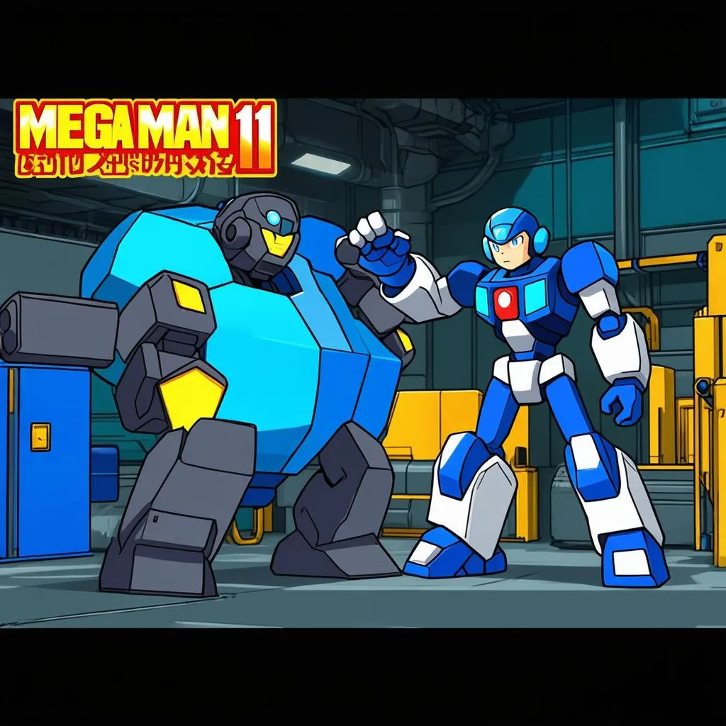 Mega Man 11 đối đầu boss