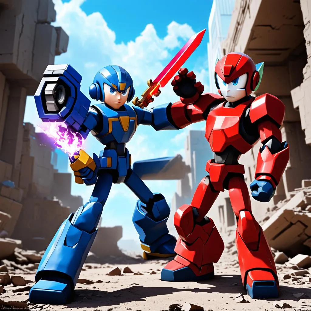 Megaman X chiến đấu với Zero