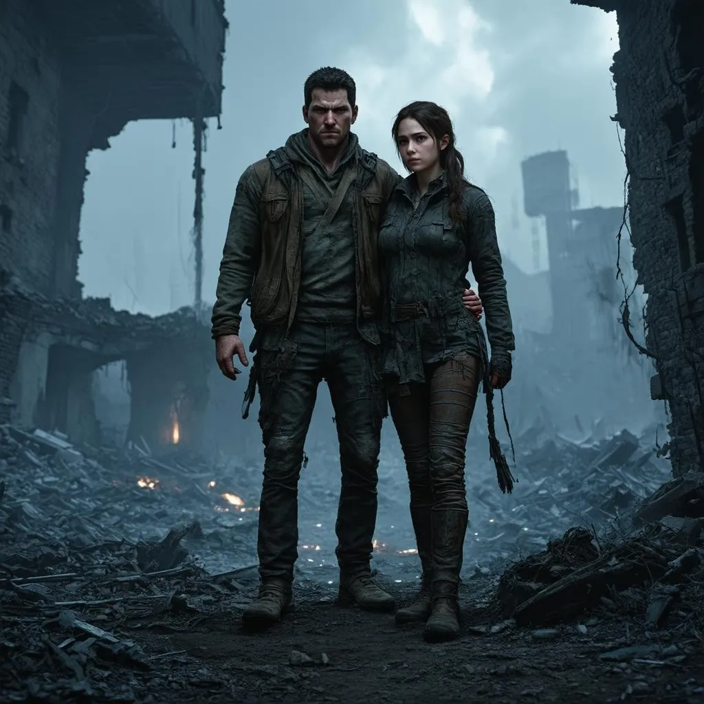 Artyom and Anna in Metro Last Light