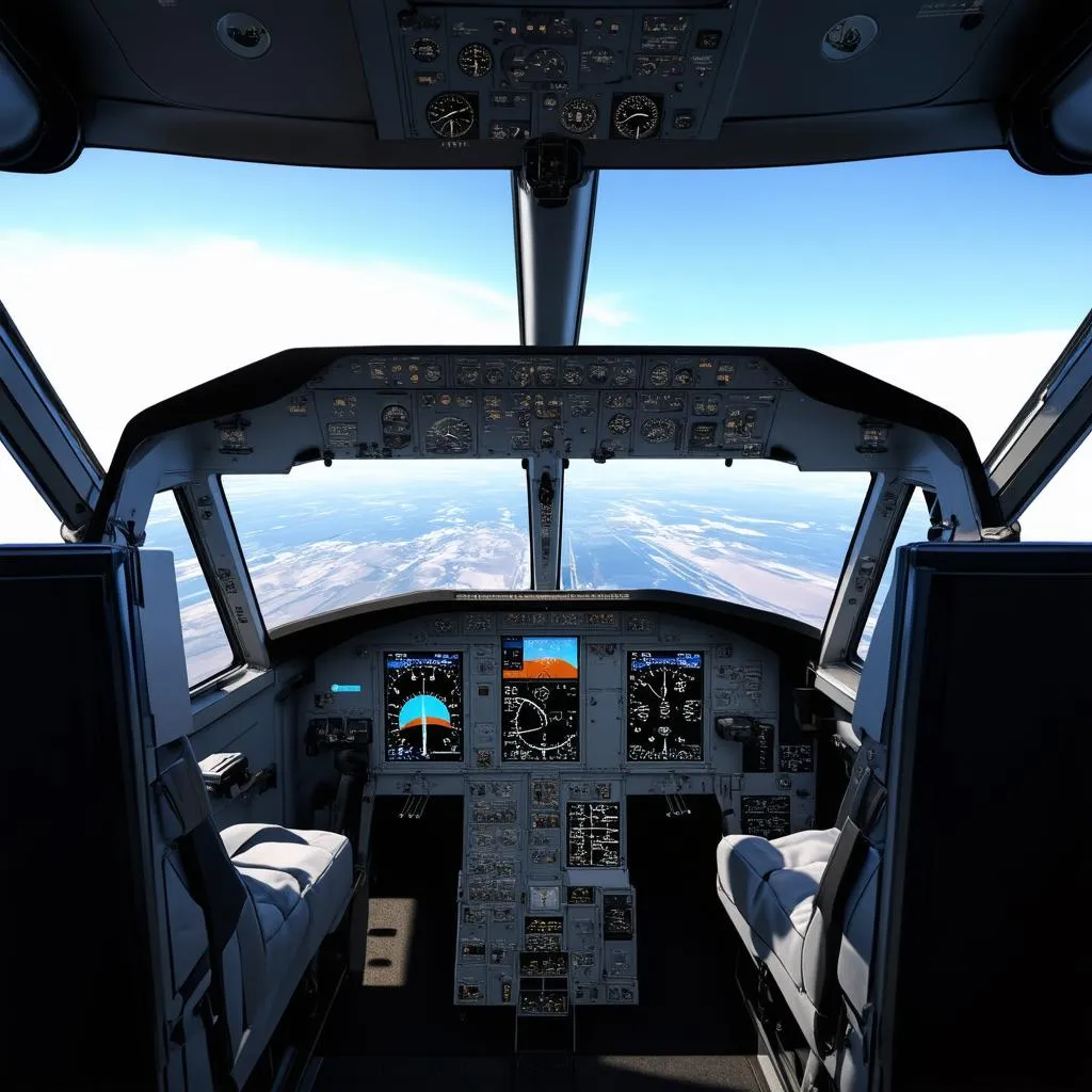 Buồng lái máy bay trong game Microsoft Flight Simulator 2020