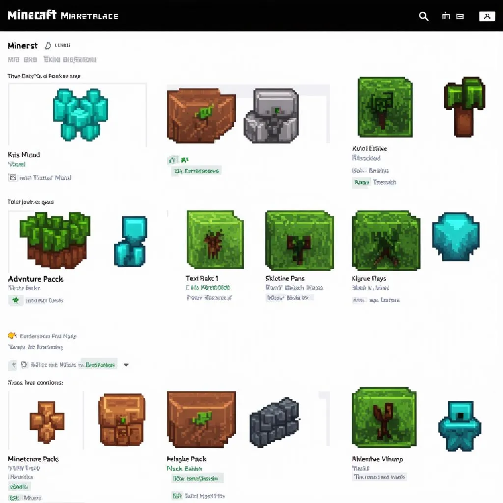 Giao diện Minecraft Marketplace