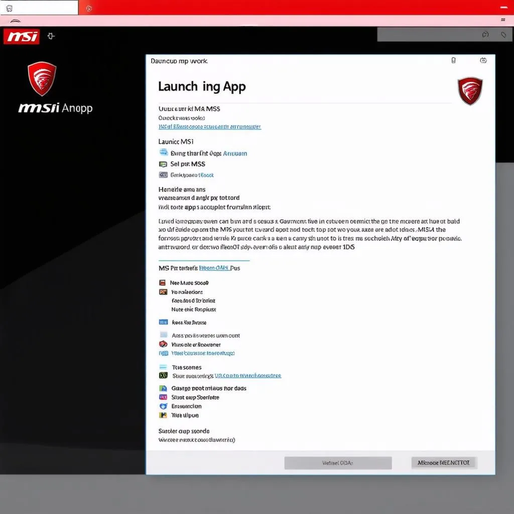 MSI Gaming App không hoạt động