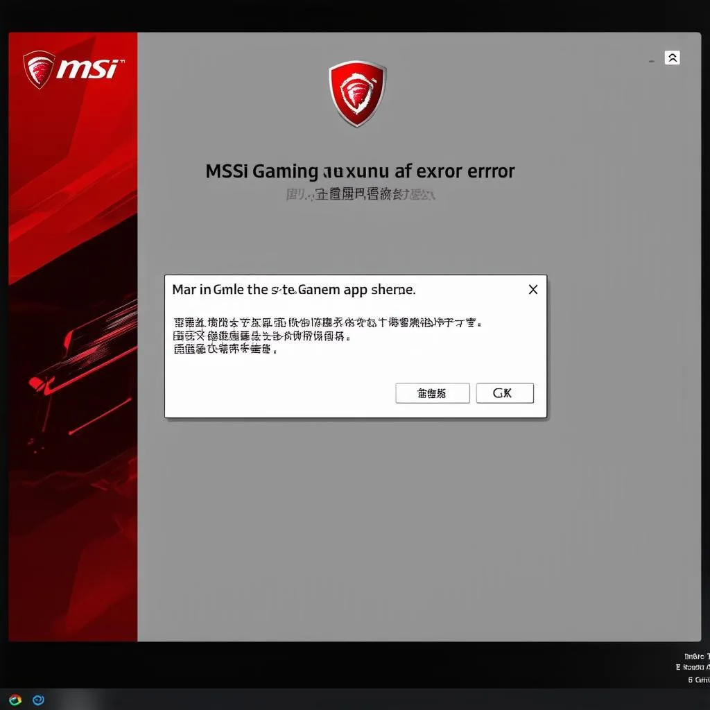 MSI Gaming App lỗi