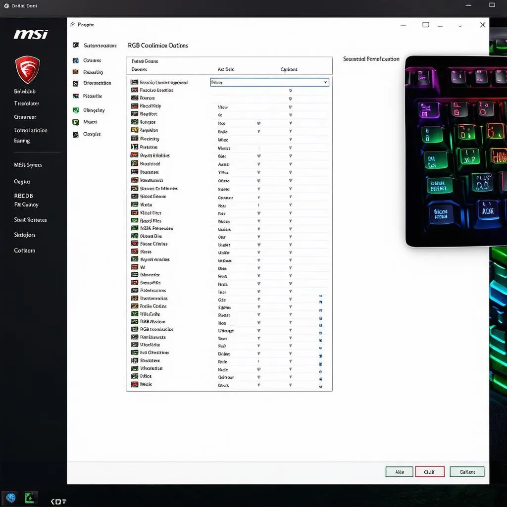 MSI Gaming Software RGB Customization