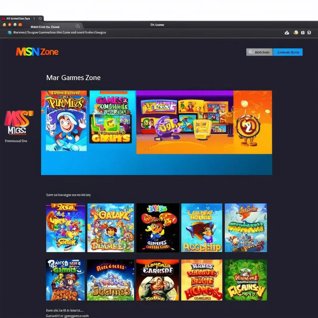 MSN Games Zone giao diện