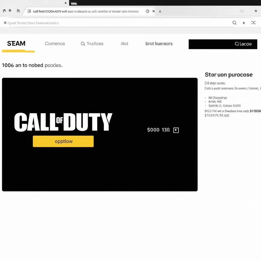 Giao diện mua game Call Of Duty trên Steam