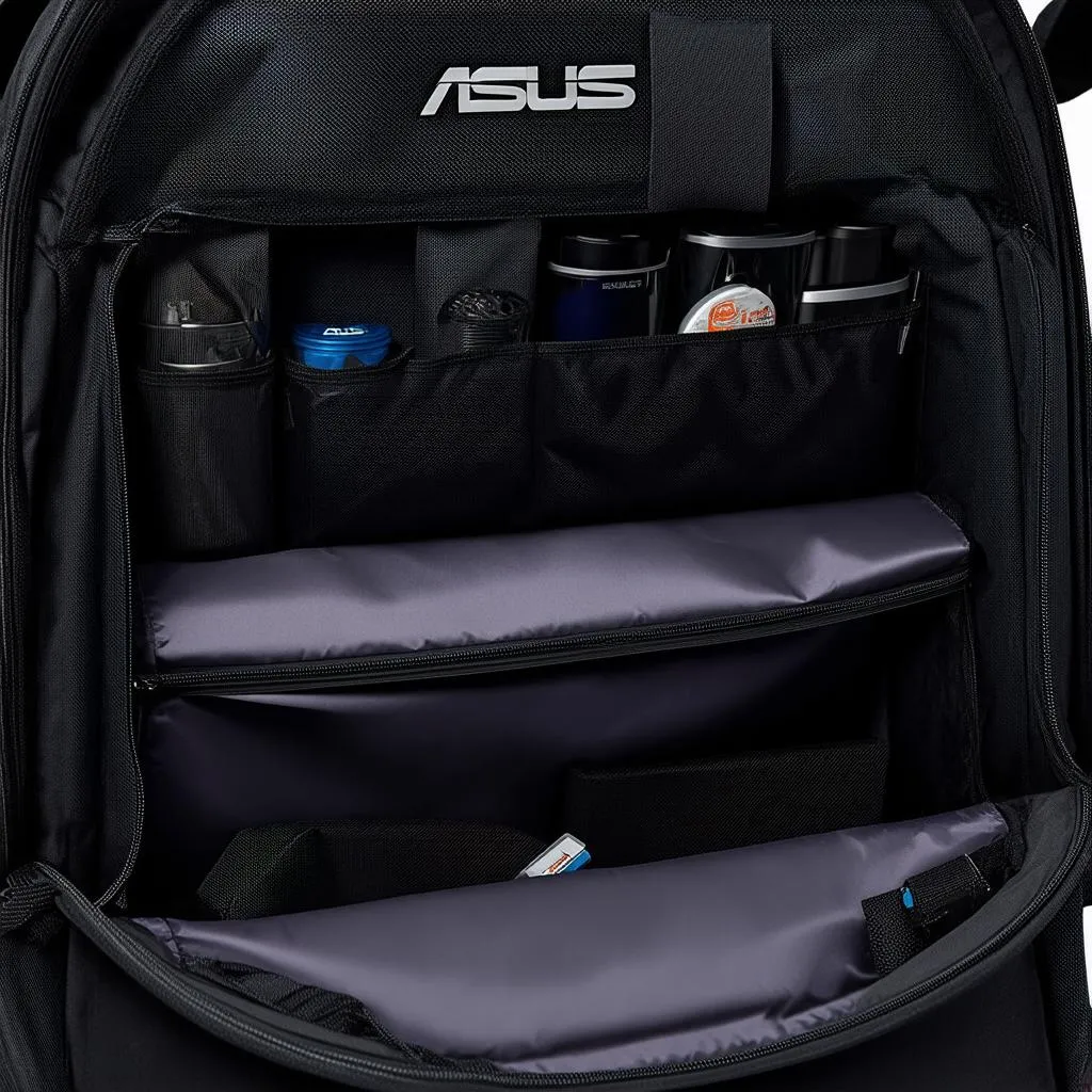 Ngăn chứa đồ của balo Asus