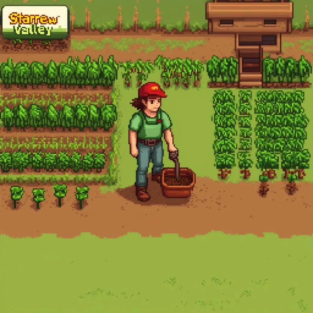 Stardew Valley Player Planting Crops