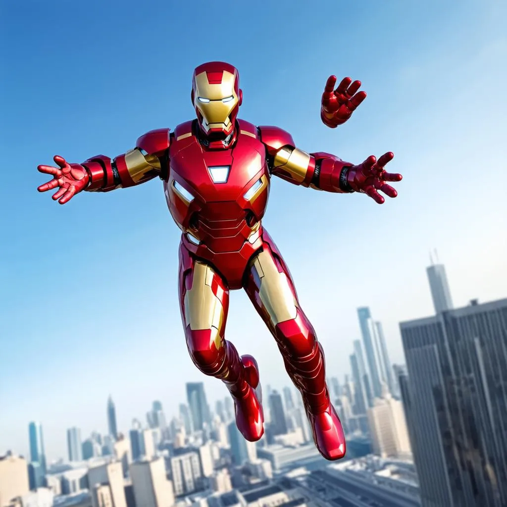 Iron Man bay trên bầu trời