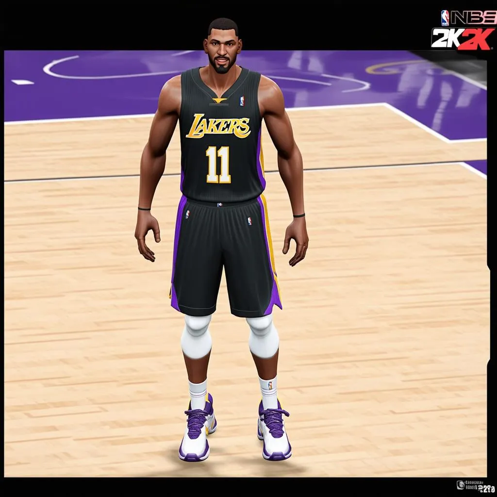 Nhân vật trong game NBA 2K mang giày Kobe 11