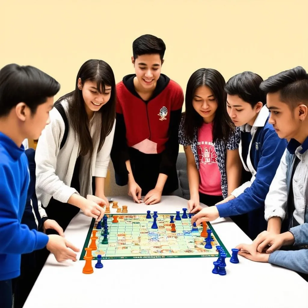 Nhóm bạn trẻ chơi board game