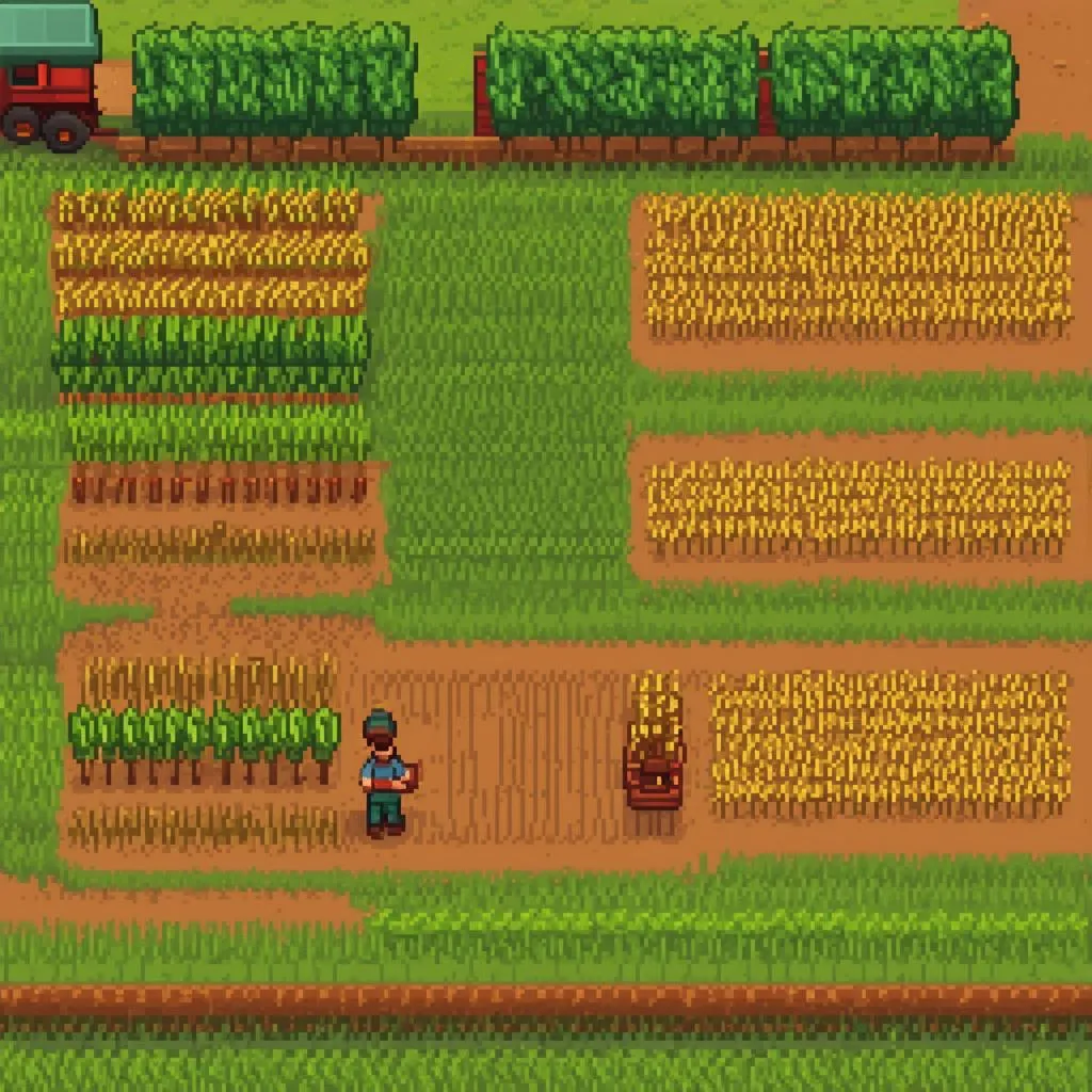 Những người nông dân trong Stardew Valley cùng nhau thu hoạch