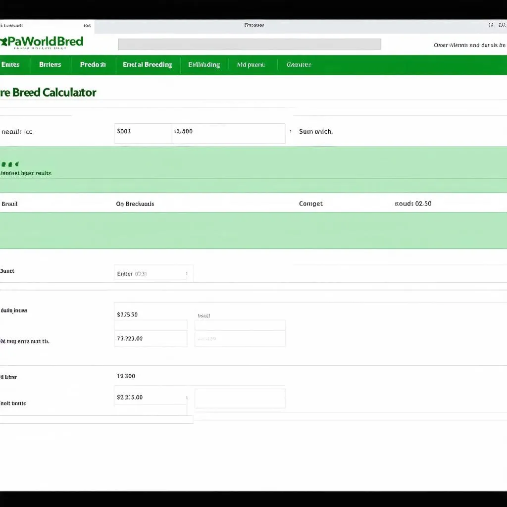 Giao diện Pal World Breed Calculator