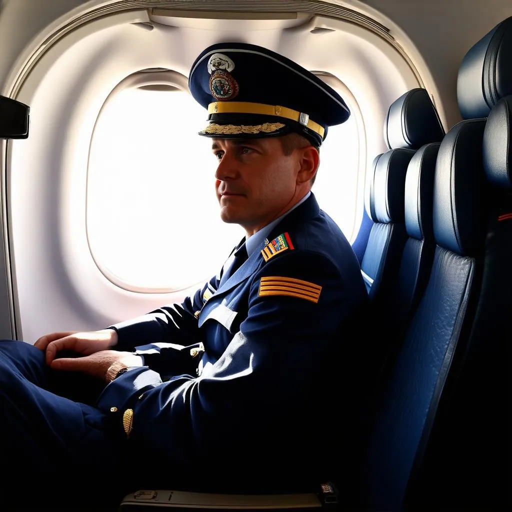 Pilot in the cockpit