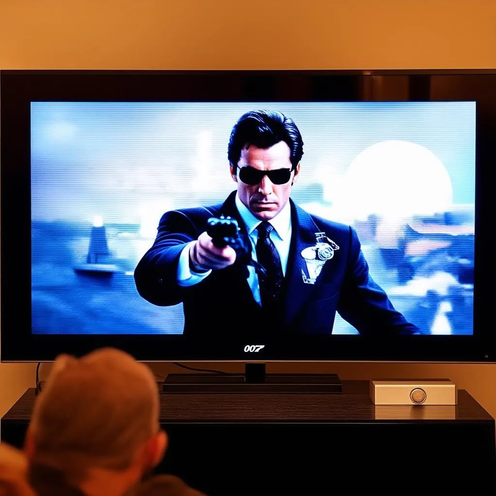 playing goldeneye 007 on modern tv