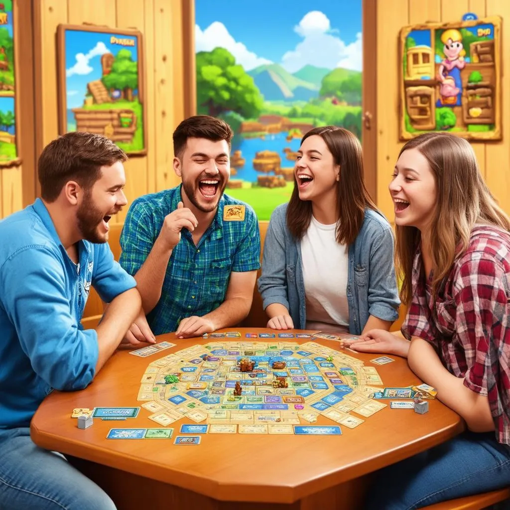 Friends playing Stardew Valley Board Game