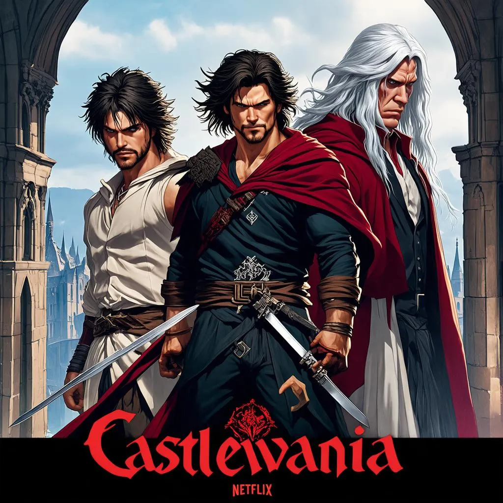 castlevania netflix, trevor belmont, sypha belnades, alucard