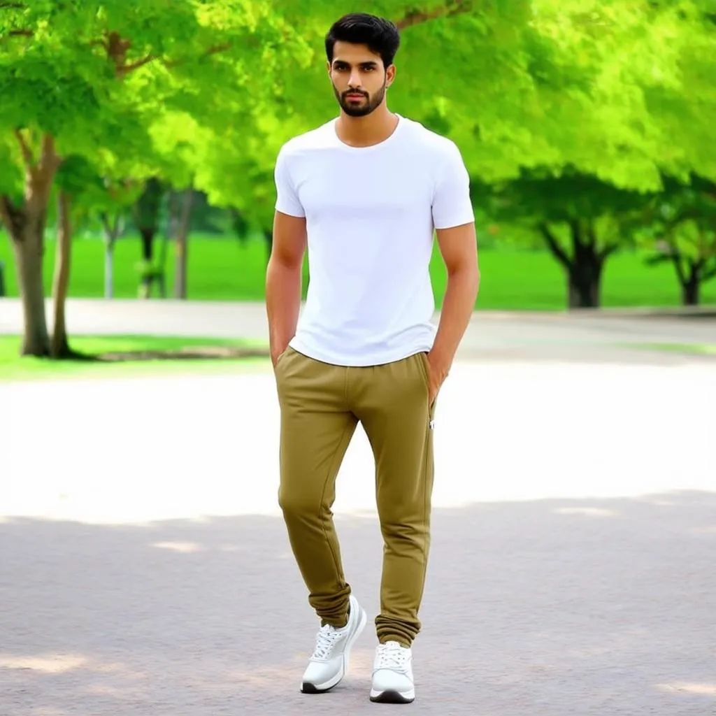 Quần khaki joggers nam