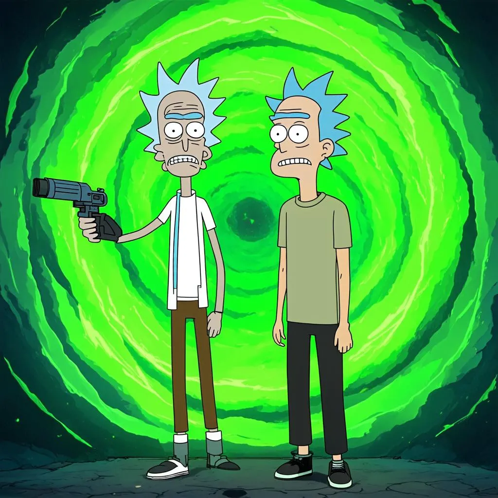 Rick và Morty với khẩu súng dịch chuyển