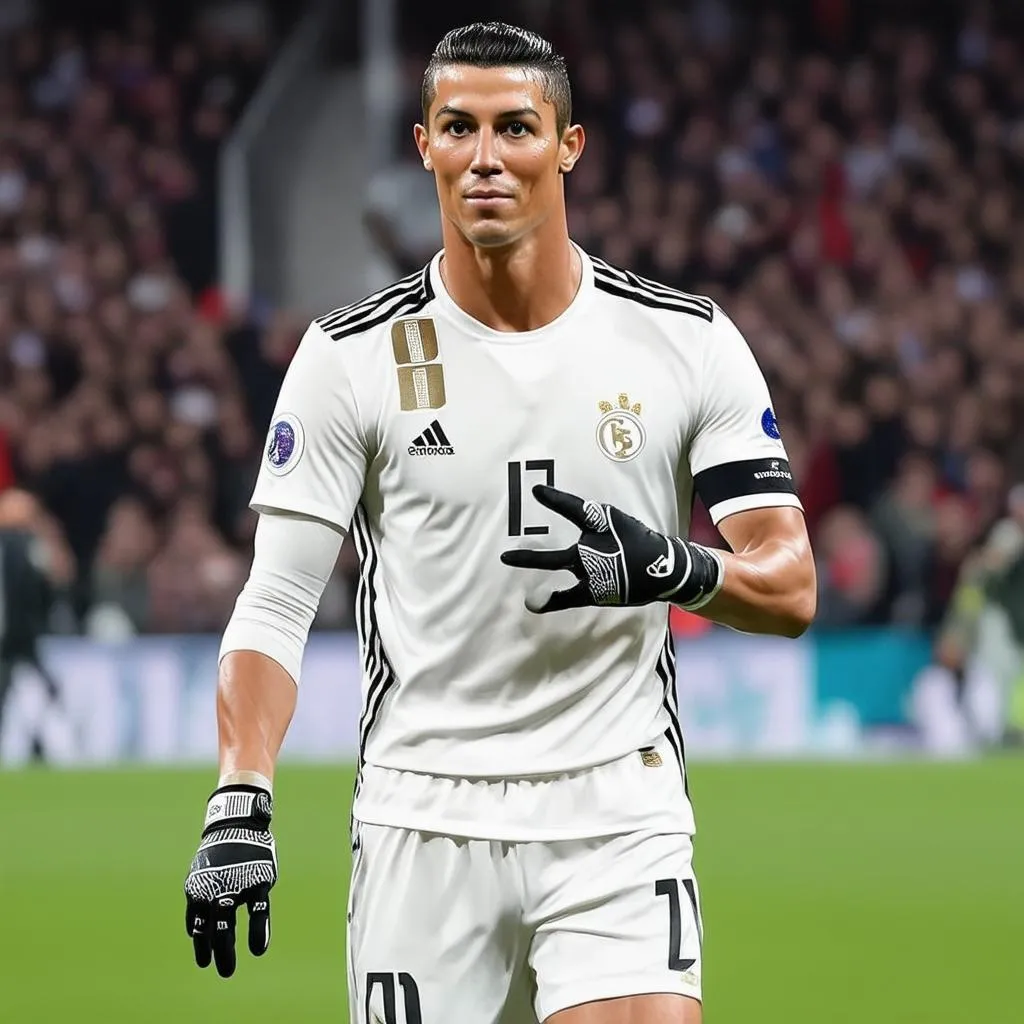 Cristiano Ronaldo đeo găng tay trong FIFA