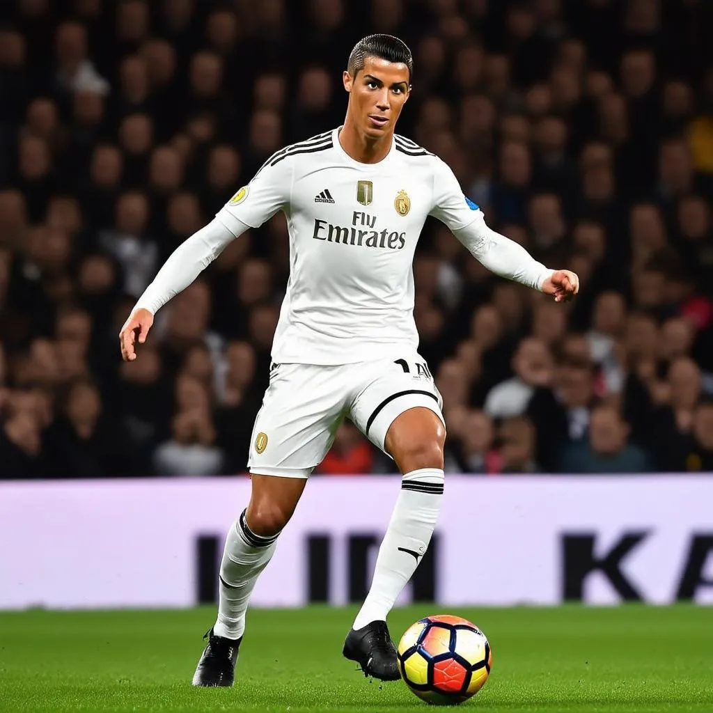 ronaldo điều khiển bóng trong game fifa