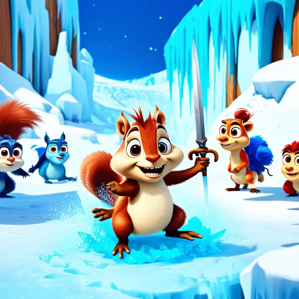 Scrat trong game Ice Age Adventures