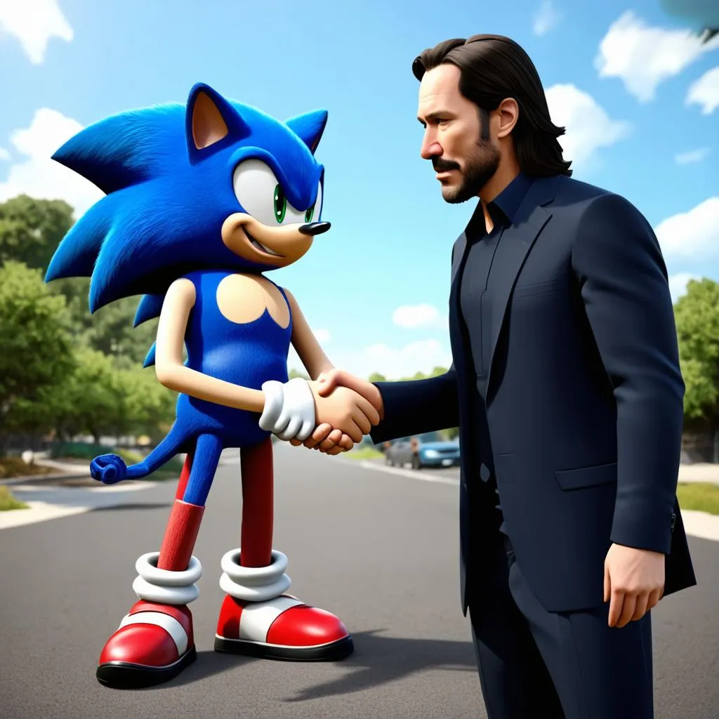 Sonic và Keanu Reeves