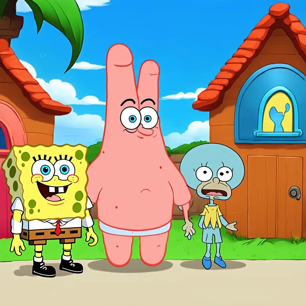 SpongeBob, Patrick and Squidward