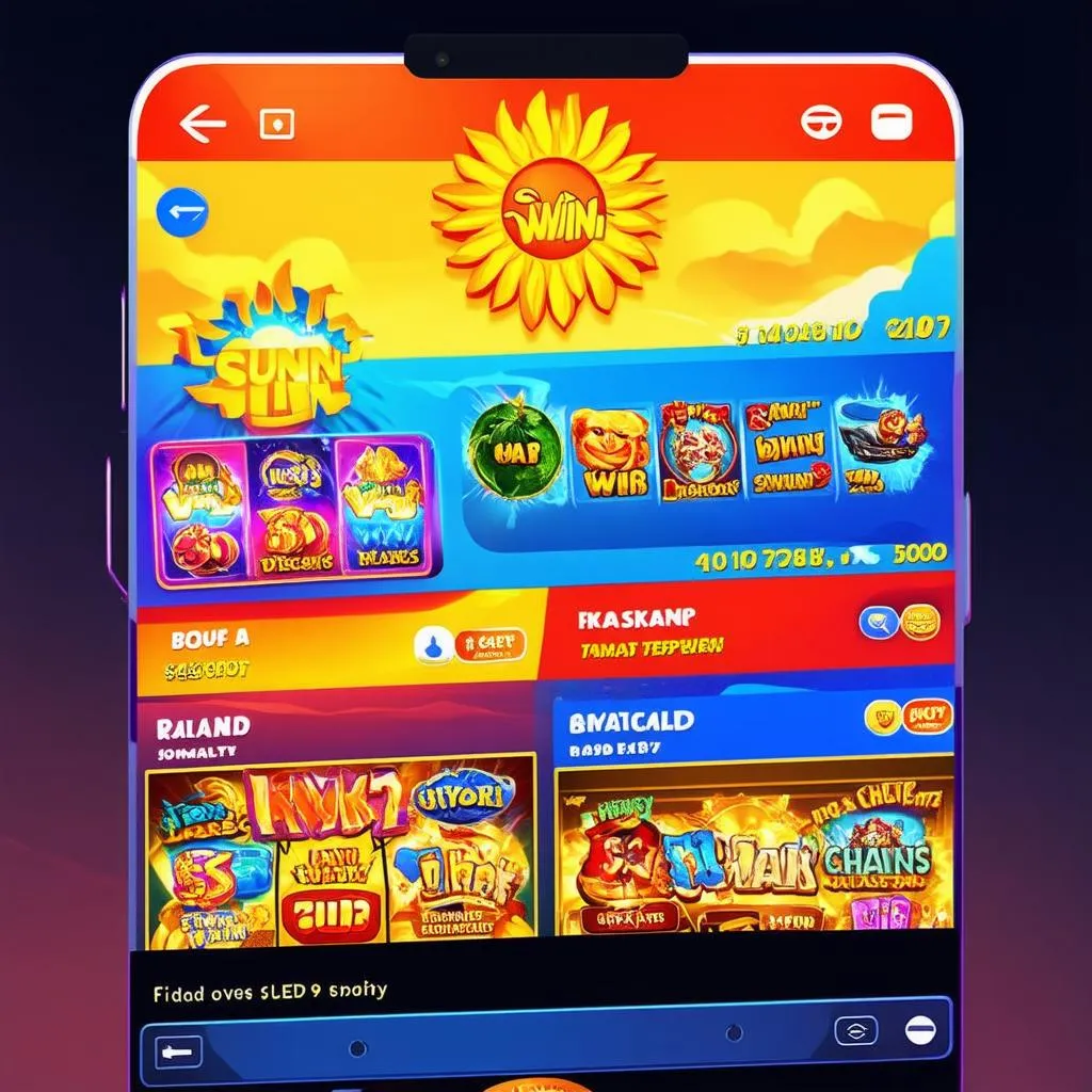 Giao diện game Sun Win đẹp mắt