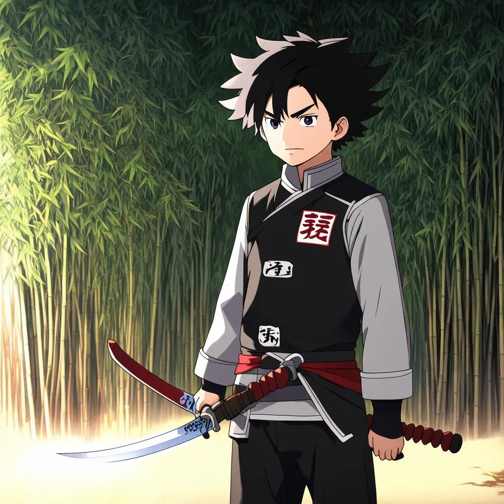 Tanjiro Kamado with his sword